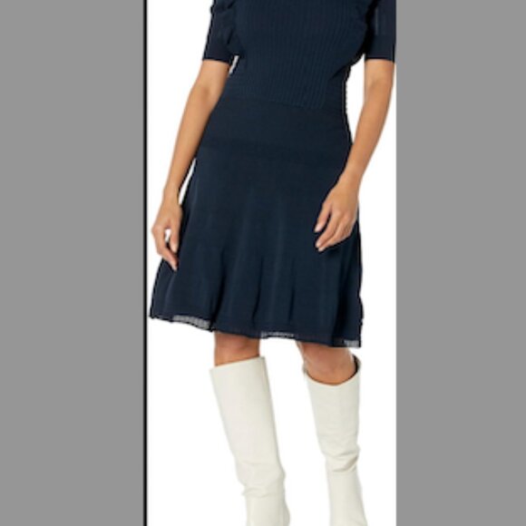 Scotch and Soda Pointelle Knit Dress Color: Night Melange Size L - Picture 5 of 11